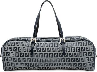 Fendi Borsa a mano in tela con motivo Zucchino 2000-2010 - Blu