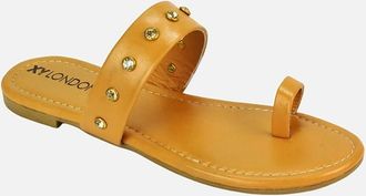 XY London Womens XY London Womens/Ladies Isobel Diamante Leather Sandals - Brown - Size: 8