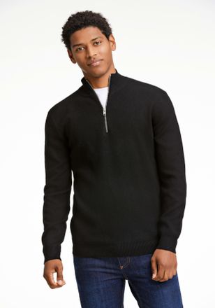 Lindbergh Troyer LINDBERGH, Herren, Gr. L, schwarz, Strick, Obermaterial: 52% Viskose, 26% Polyester, 22% Polyamid, unifarben, relaxed fit h&uuml;ftbedeckend, Rundha
