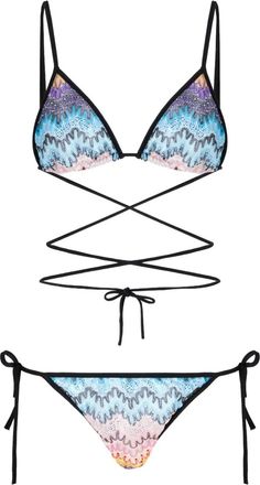 Missoni Bikini con motivo a zigzag - Nero