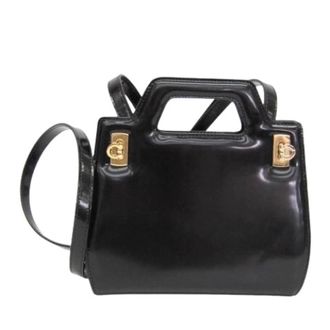 Ferragamo Pre-owned Wanda Au-21 3485 Handtas - Dames - Pre-owned - Zwart - Maat: ONE Size Leer