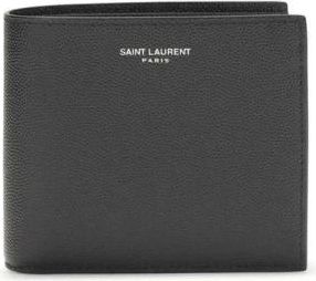 Saint Laurent Grain de Poudre Portemonnee - Heren - Portefeuilles - Zwart - ONE Size - Leer - Accessoires