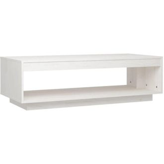 vidaXL Mesa De Centro De Madera Maciza De Pino Blanco 110x50x33,5 Cm Vidaxl