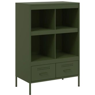 vidaXL Aparador Acero Verde Oliva 68x39x101,5 Cm Vidaxl