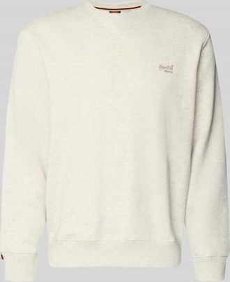 Superdry Sweatshirt mit Rundhalsausschnitt und Label-Stitching in Hellgrau Melange, Gr&ouml;&szlig;e XXXL