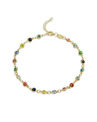 Savvy Cie Jewels Silver Evil Eye Ankle Bracelet