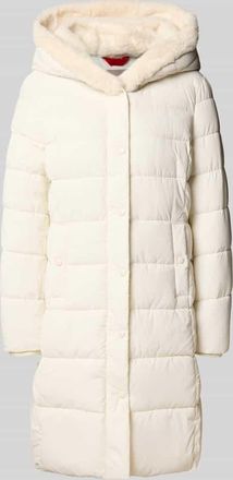 Christian Berg Steppmantel mit Kunstfell und Eingrifftaschen in Offwhite, Größe 34