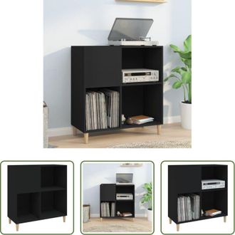 vidaXL vidaXL Mobile per giradischi - Mobile Porta Dischi Nero 84,5x38x89 cm in Legno Multistrato