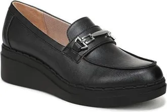 Life Stride Dolce Platform Wedge Bit Loafer in Black at Nordstrom, Size 7.5