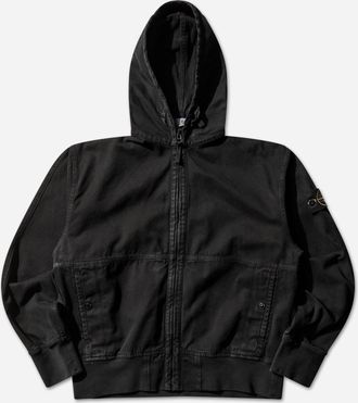 Stone Island Men s Organic Panama Cotton OLD Effect Zip Jacket Black