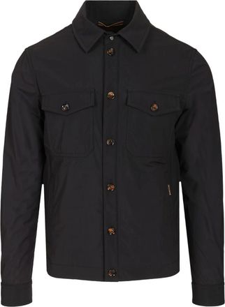 Moorer Dark Blue Ade AC Horn Buttons Flap Pockets Polyamide Shirt Jacket