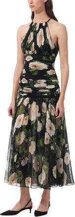 Carolina Herrera Halter Neck Gathered Silk Midi Dress