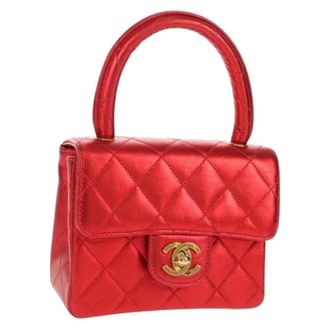Chanel Pre-owned Vintage Leren Handtas - Dames - Pre-owned - Rood - Maat: ONE Size Leer