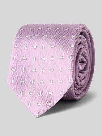 Gierremilano Seidenkrawatte aus reiner Seide mit Allover-Stitching (7,5 cm) in Flieder, Gr&ouml;&szlig;e 1