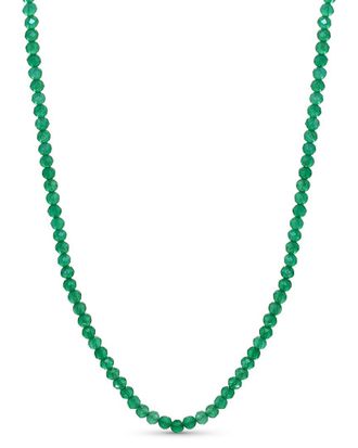 Jewelmak 14K Green Onyx Necklace