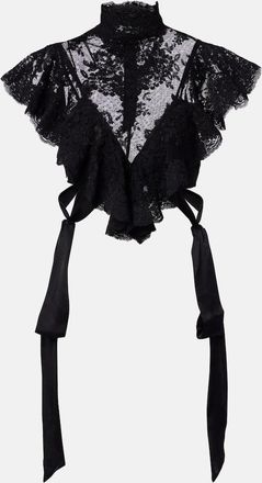 Zimmermann Luna ruffled lace crop top