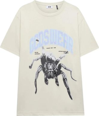 GCDS Spin Grafische Korte Mouw Tee - Heren - T-shirts - Beige - M - Tops