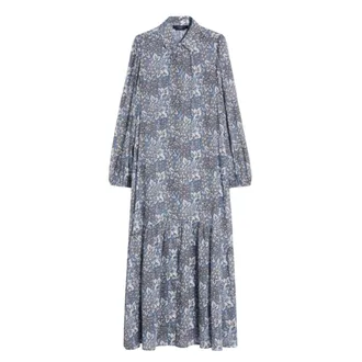 Max Mara Shirt Dresses, female, Blue, Size: 2XL Pure Cotton Voile Dress