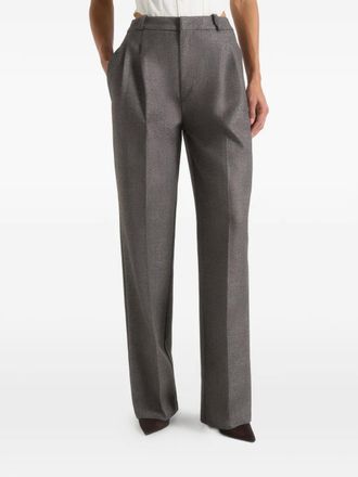 Mani&egrave;re De Voir Julie pleat trousers - women - Polyester - 12 - Grey