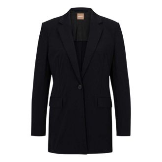 HUGO BOSS Damesblazer met reverskraag (Zwart)