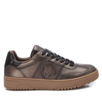 Xti Womens Leather Trainer Sneakers In Silver