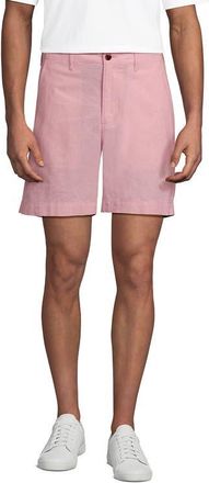 Lands End 7 Classic Fit Linen Blend Short in Pale Sunset Coral Pink at Nordstrom, Size 42 X 7