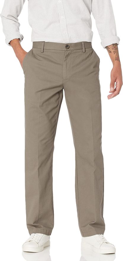 Essentials Herren Chino Hose – Knitterfrei, Flat-Front, Klassische Passform, In Übergrößen Erhältlich