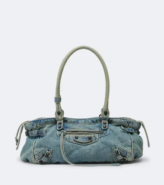 Balenciaga Le City East-West denim shoulder bag