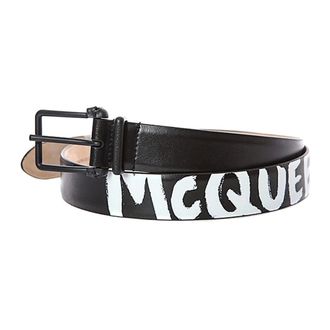 Alexander McQueen Alexander McQueen, Belts, male, Black, Size: 90 CM Cintura