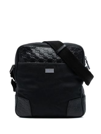 Gucci 2016-2025 Guccissima Trimmed Nylon crossbody bag - Black