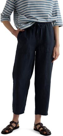 Seasalt Cornwall Sholl Drawstring Tapered LinenTwill Pants in Maritime at Nordstrom, Size 10 Us
