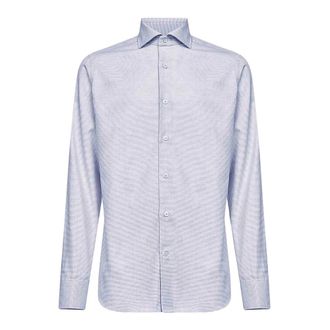 D4.0 Micro Jacquard Shirt - Heren - Casual Overhemden - Blauw - 2XL - Katoen - Overhemden