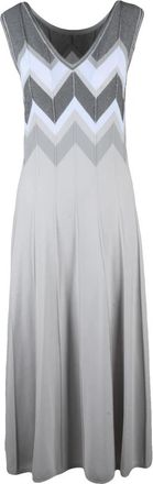 D.exterior Abito in maglia svasato - Dames - Casual kleedjes - Veelkleurig - M - Polyester - Kleedjes