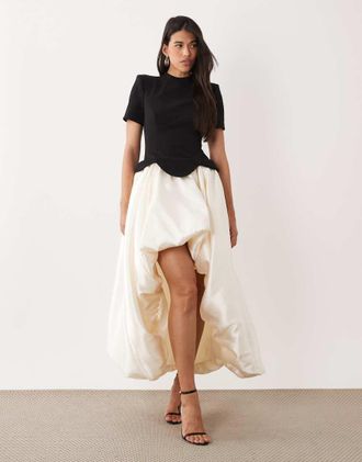 Asos Vestito con corpino strutturato e fondo a palloncino-Multi