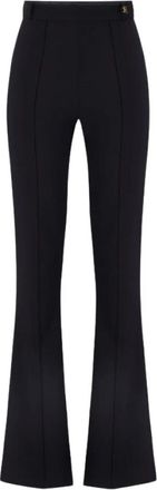 Elisabetta Franchi Logo Charm Pants - Dames - Wijde Broeken - Zwart - XS - Polyester - Broeken