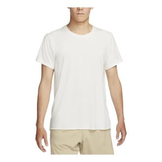 Nike Mens Nike Yoga Dri-FIT Moisture Conduction Quick Dry Solid Color Round Neck Short Sleeve Light Grey T-Shirt DM7826-133