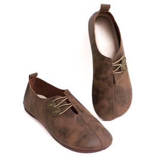 Generic Shoes for Women UK,Women Leather Loafer Shoes,with Arch Support Fashion Lightweight Breathable Slip On Flat Loafers,Light Weight Round Toe Business Wa