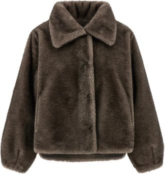 Lou Andr&eacute;a Mink Faux Fur Jacket - Dames - Jassen - Bruin - M - Jassen