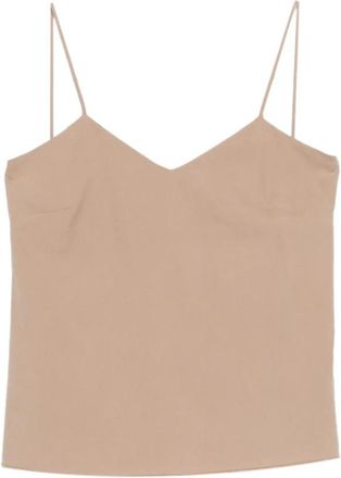 Max Mara Silk Canvas Top - Dames - Tops zonder mouwen - Beige - S - Tops