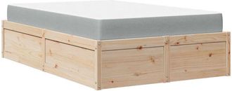 vidaXL Vidaxl - Cama Con Colch&oacute;n Madera Maciza De Pino 140x190 Cm