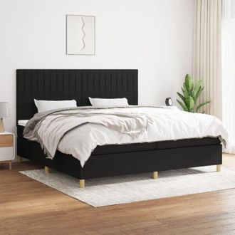 vidaXL Vidaxl - Cama Box Spring Con Colch&oacute;n Tela Negro 200x200 Cm