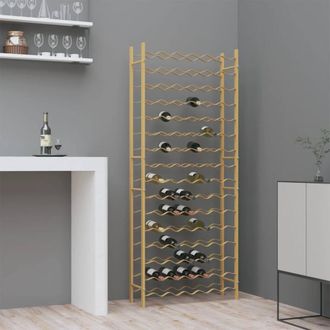 Berkfield Home Wine Rack for 96 Bottles Gold Metal