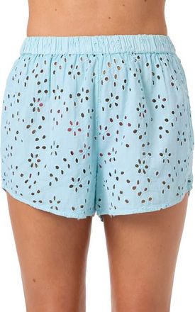 O'Neill Pam Cotton Eyelet Cover-Up Shorts in Stratosphere at Nordstrom, Size Small