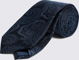 Moss Navy & Brown Paisley Tie