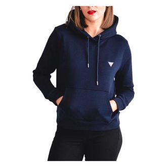 Guess Hoodies & sweatvesten, Dames, Blauw, XL, Katoen, Mini Patch Hoodie