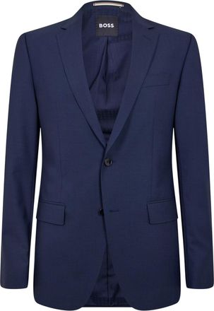 HUGO BOSS Heren Houndstooth Enkelbreasted Blazer (Blauw)