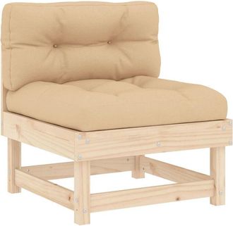 vidaXL Sof&aacute; Central Con Cojines Madera Maciza De Pino Vidaxl