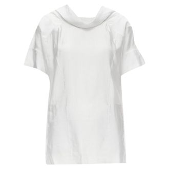 Marni viscose cowl neck curved seam slit pocket top