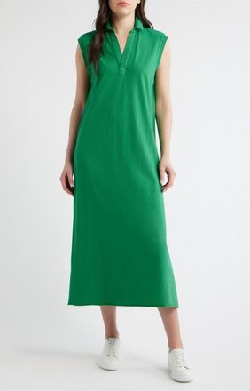 Frank & Eileen Lillian Sleeveless Cotton Polo Dress in Birdie Green at Nordstrom, Size X-Small