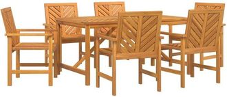 vidaXL Vidaxl - Conjunto De Comedor De Jard&iacute;n 7 Pcs Marr&oacute;n 150 X 90 X 74 Cm
